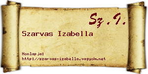Szarvas Izabella névjegykártya
