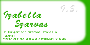 izabella szarvas business card